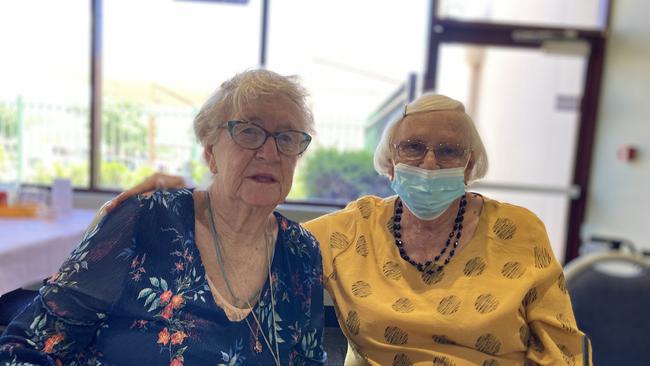 Friends Janice Burns and Colleen Smith celebrated Melbourne Cup Day 2021 at the Narromine United Services Memorial Club. Picture: Ryan Young