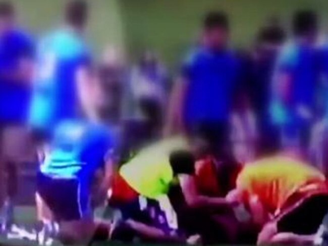 Footage from the brawl. Credit: Fox Sports