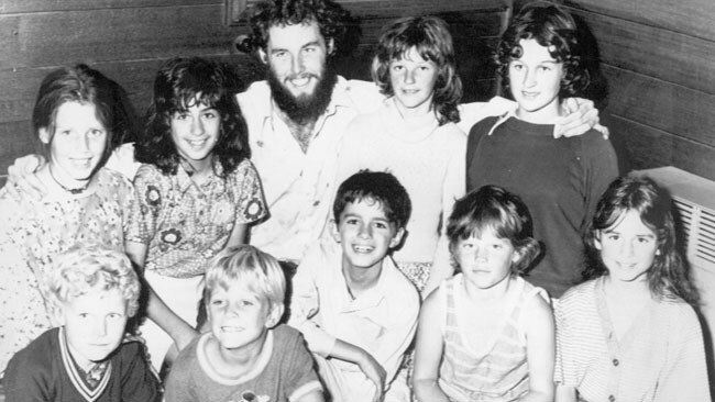 Teacher Robert Hunter with his students from the tiny Wooreen Primary School in South Gippsland.