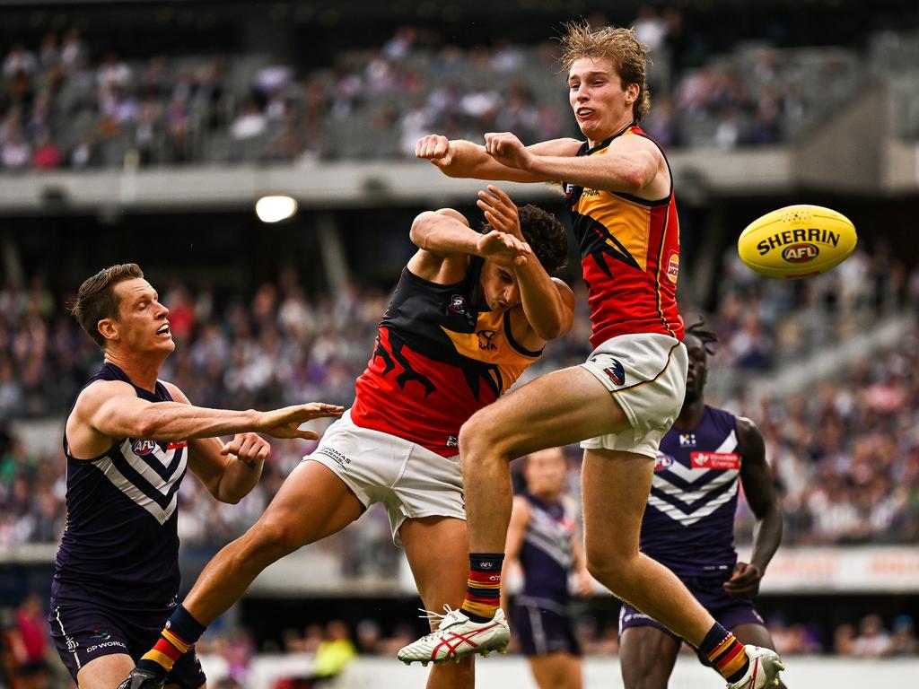 Max Michalanney spoils. Picture: Daniel Carson/AFL Photos via Getty Images