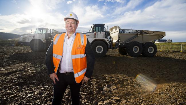 Tipalea Partners CEO Scott Spanton at the Glebe Hill Village retail centre site as construction kicks off. Picture: RICHARD JUPE