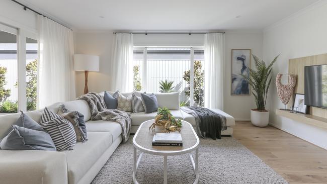 New seven-star homes like Metricon’s Santorini 32 Nordic in Sunbury will feature most of their glazing in the main living areas, and less in bedrooms.