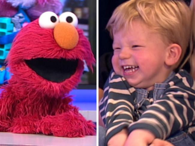 Charlie met his favourite Sesame Street character, Elmo.