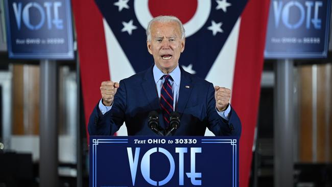 Democratic presidential candidate and former Vice President Joe Biden in Cincinnati, Ohio. Picture: Jim Watson/AFP