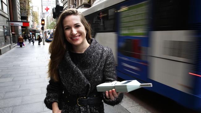 Vikki Campion on assignment in Martin Place as a Daily Telegraph journalist.