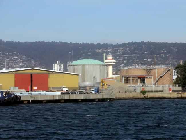 Sewerage works at Macquarie Point.