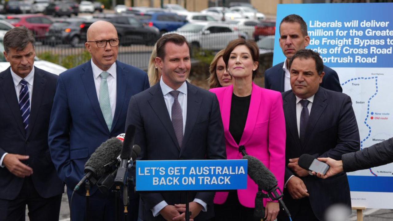 Sturt's James Stevens campaigning with Liberal Leader Peter Dutton. Picture: Facebook