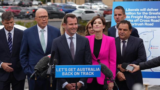 Sturt's James Stevens campaigning with Liberal Leader Peter Dutton. Picture: Facebook