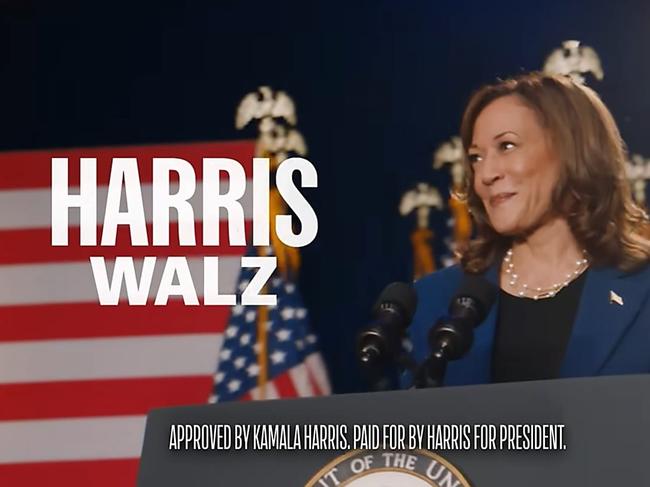 Kamala Harris's campaign has paid $63 million to run 32,700 ads. Picture: YouTube.