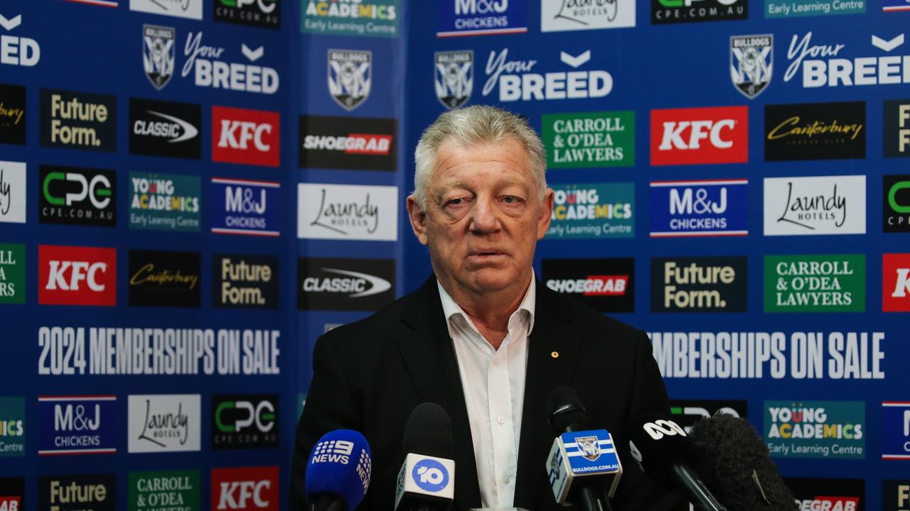 Phil Gould fronted the media last month to explain the Addo-Carr situation. Picture: NewsWire / Gaye Gerard