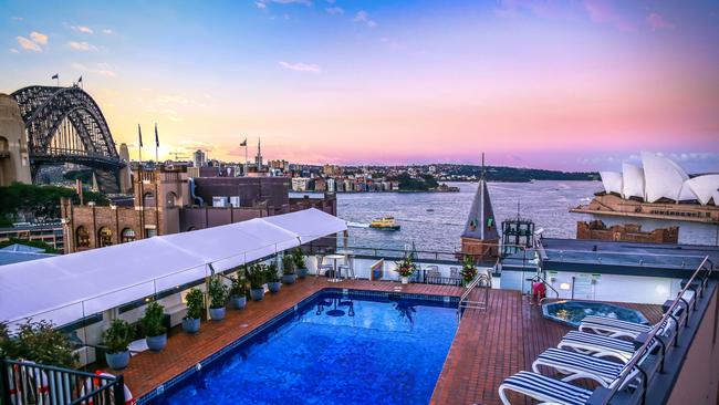 The rooftop pool at Rydges in Sydney.