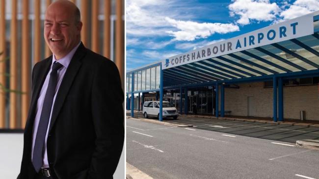 Left: Director of Palisade Investment Partners Roger Lloyd (Photo by Sam Mooy). Right: Coffs Harbour airport terminal (Photo by Trevor Veale).