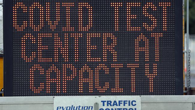 The drive through Covid-19 testing clinic at McDonald Jones Stadium in Broadmeadow has been running at capacity. Picture: David Swift