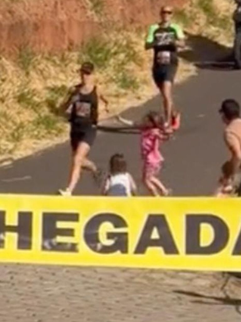 The mum-of-two went viral for seemingly ignoring her daughters as they ran to hug her. Picture: TikTok