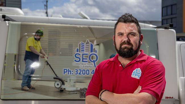 Jeremy Bell of SEQ Commercial Cleaning that worked on the 2018 Commonwealth Gams athletes village. Picture: Jerad Williams