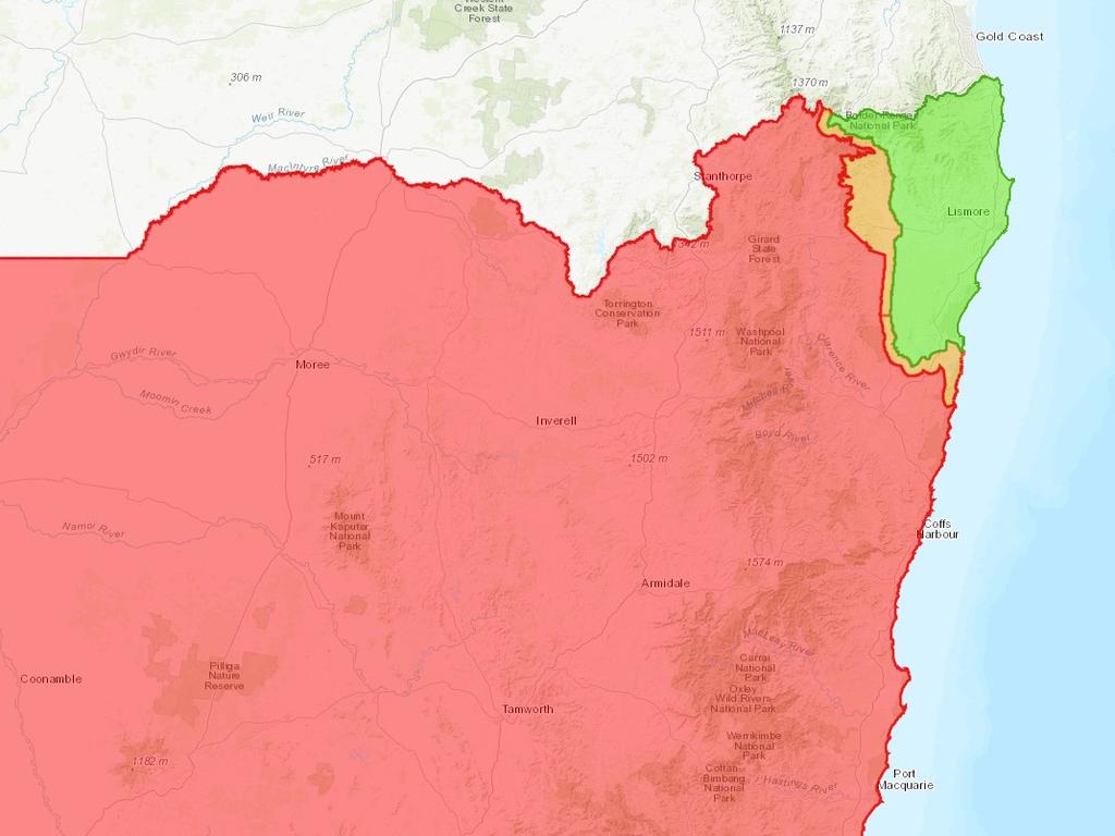 The Cane Toad Biosecurity Zone mapped out by the NSW Department of Primary Industries. It incorporates all areas of NSW except a portion of the north east where they’ve already established endemic populations.