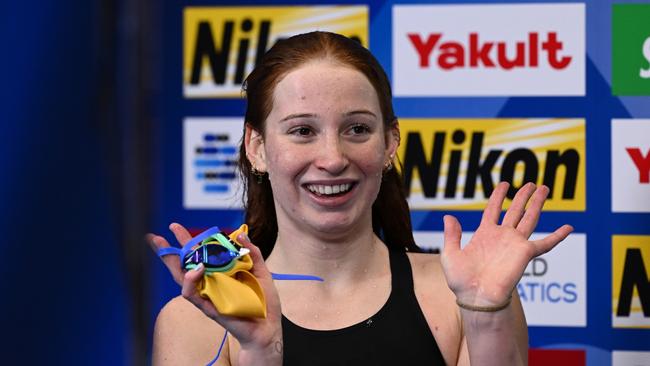 O'Callaghan became the first woman to complete the 100m-200m freestyle double at the world championships. Picture: Getty Images.