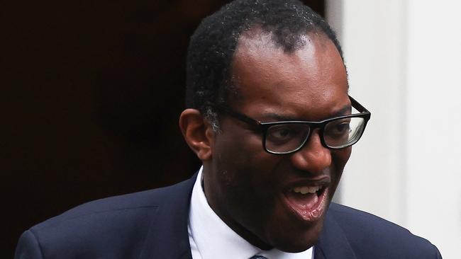 Britain's dismissed Chancellor of the Exchequer Kwasi Kwarteng walks out of Number 11 Downing Street. Picture: AFP