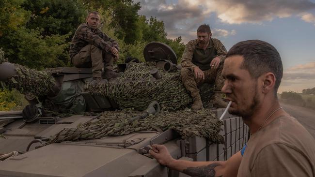 After crossing the border, Ukrainian soldiers say they were surprised to be face by inexperienced Russian troops, some of whom swiftly surrendered. Picture: Roman Pilipey/AFP