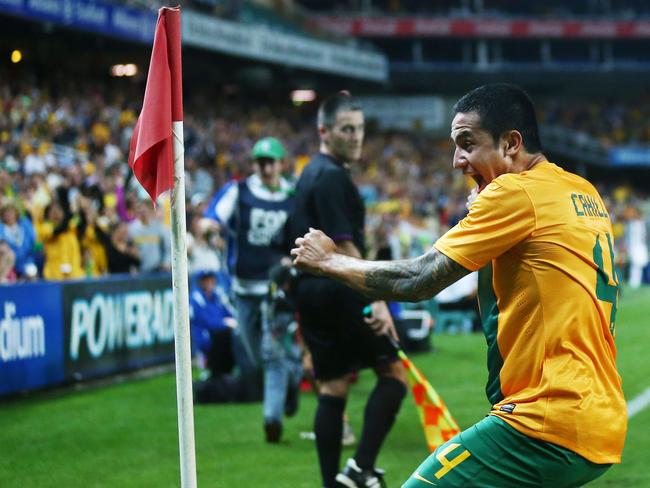 Tim Cahill’s retirement leaves an enormous hole to fill for the Socceroos. Pic: Getty