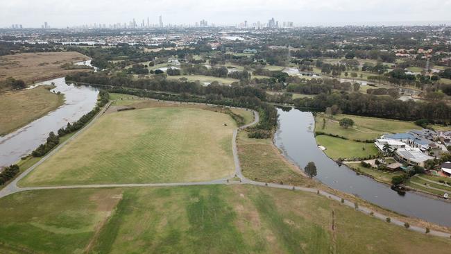 Aerial of the future site of the Robina City Parklands. Picture: Mike Batterham