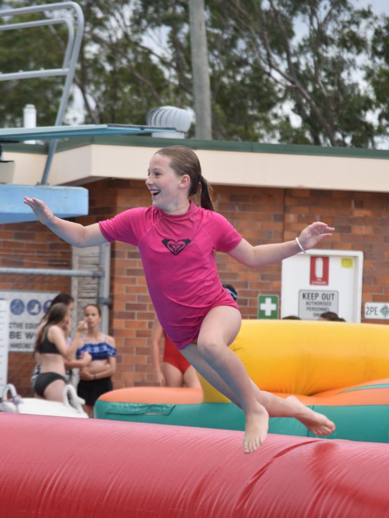 PARTY TIME: There were plenty of splatters and splashes at Dalby's pool party on Saturday.