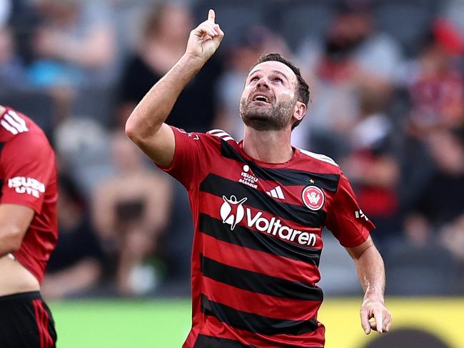 Juan Mata celebrates scoring a goal for the Wanderers. Picture: Getty Images