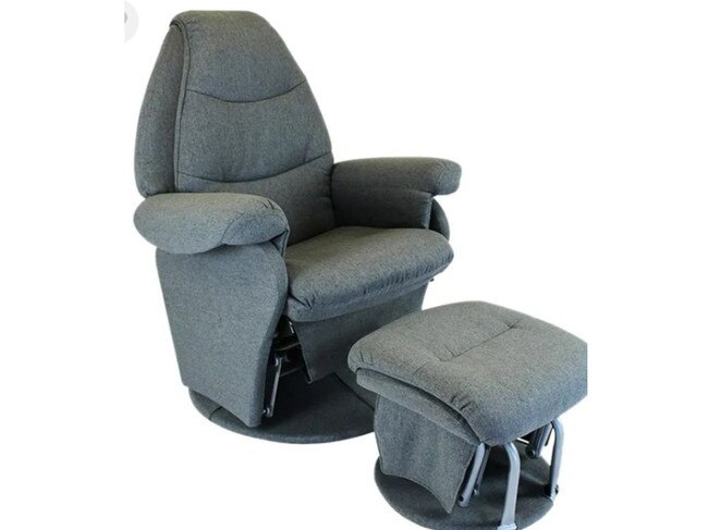 Babyhood Vogue Feeding Glider Chair & Ottoman Set. Picture: Temple & Webster