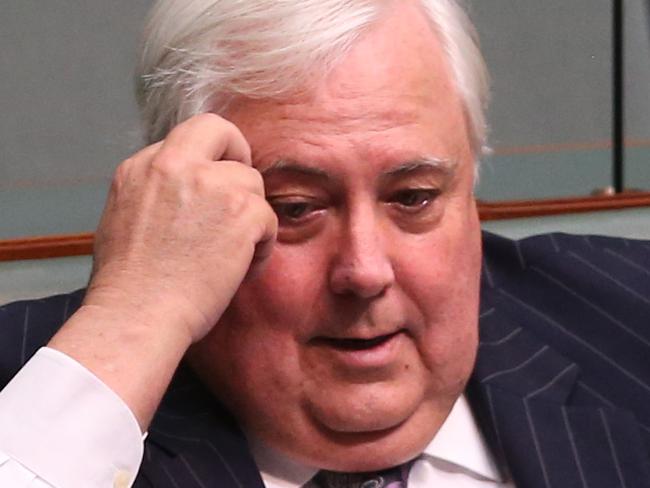 Clive Palmer in Question Time in the House of Representatives Chamber, Parliament House in Canberra. Picture Kym Smith