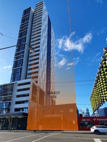 An artist’s impression of the commercial tower at 91-95 Montague St in South Melbourne.