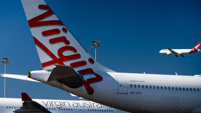 Virgin Australia shareholders are unlikely to get paid anything. (Photo by Patrick HAMILTON / AFP)