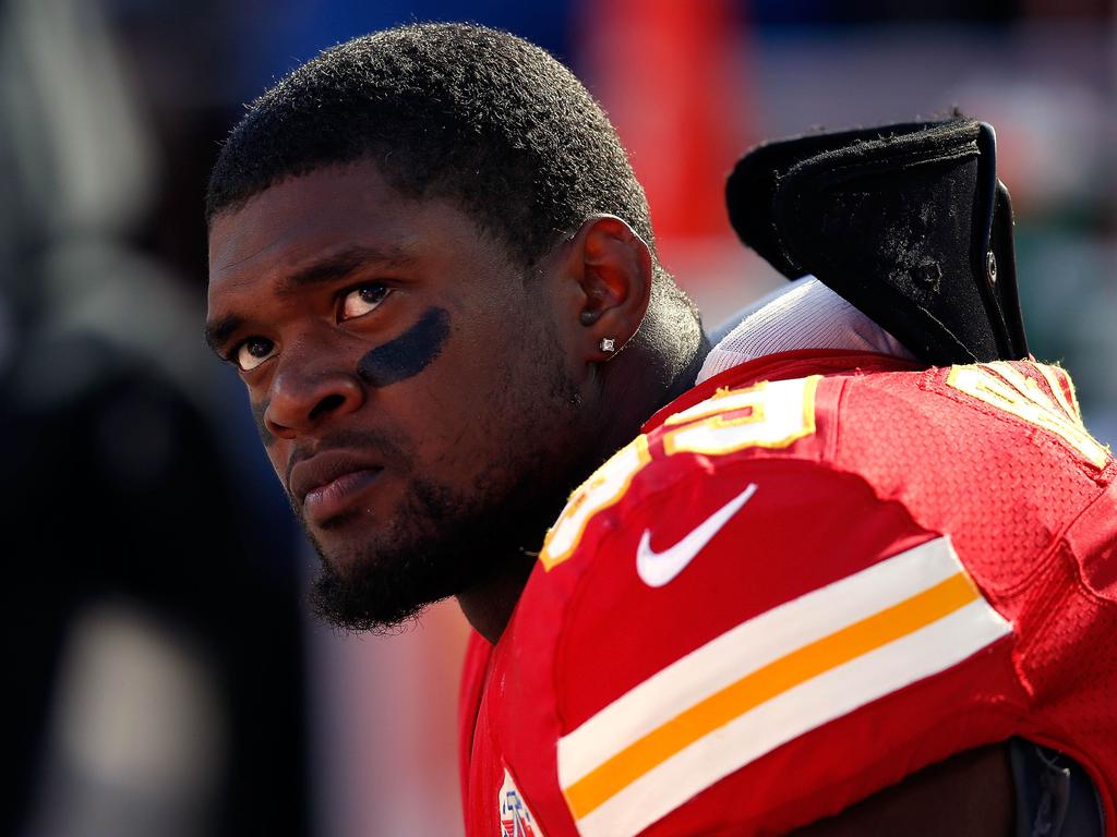 Jovan Belcher shot his girlfriend Kasandra Perkins in a horrific murder-suicide. Picture: Jamie Squire/Getty Images/AFP