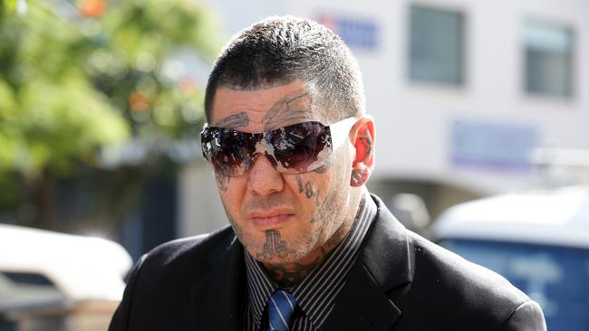 Bikie Jacques Teamo appeared in Southport Court to face charges surrounding the Broadbeach Brawl. Pics Adam Head