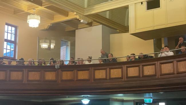 People on the mezzanine level of the Maryborough Town Hall during a community meeting about behaviour in the CBD. Picture: Phillip Fynes-Clinton