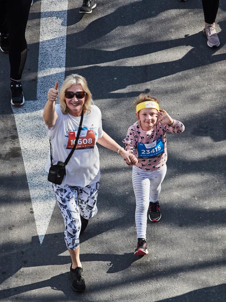 City to Bay participants walking in Adelaide, Sunday, Sept. 15, 2019. Picture: MATT LOXTON