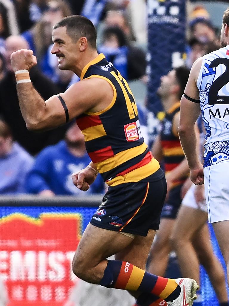 Coleman Medal leader Taylor Walker celebrates another. Picture: Mark Brake/Getty Images