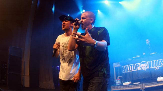 ‘Hilltop Hoods’ perform in concert at the Thebarton Theatre.