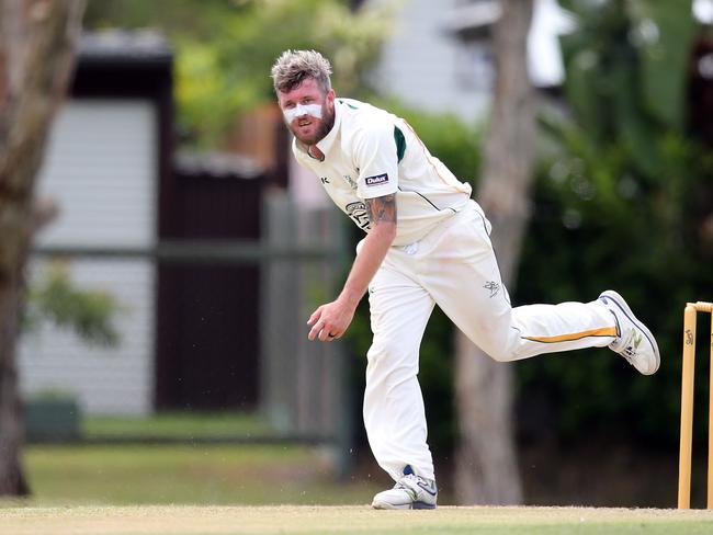 Queens fast bowler Sam Winton. Picture: Richard Gosling