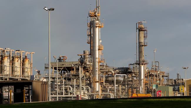 The Longford gas plant in Gippsland. The Greens are objecting to the model Labor is using to tax the industry. Picture: Stuart McEvoy/The Australian