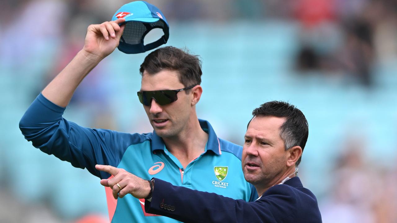 Ricky Ponting and Pat Cummins prior to day two. (Photo by Stu Forster/Getty Images)