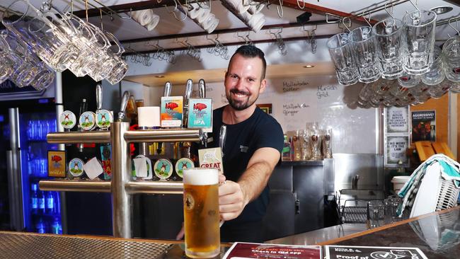 Bavarian Beer Haus manager Bastian Krohnfuss has not had any issues with patrons complying with the new mandates. Picture: Brendan Radke