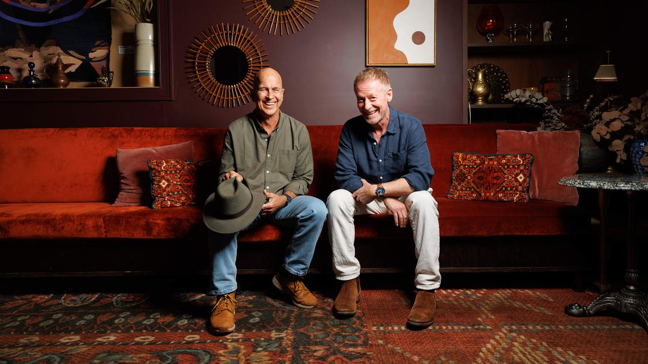 Journalist Peter Greste with actor Richard Roxburgh who portrays Greste in the newly released film The Correspondent. Picture Lachie Millard