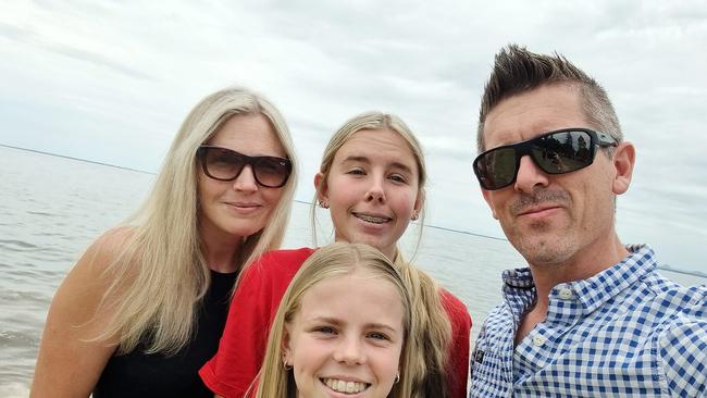 Emma Lovell, pictured with husband Lee Lovell and their children on Christmas Day at the Sunshine Coast. Source: Facebook.