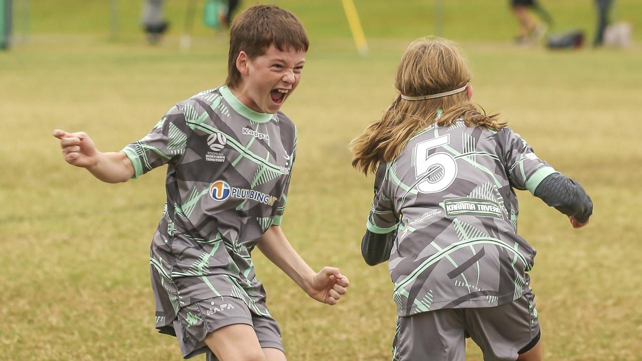 U/12 Football NT (Green Socks) V the FB 9 Academy in the Premier Invitational Football Carnival at Nerang. Picture: Glenn Campbell