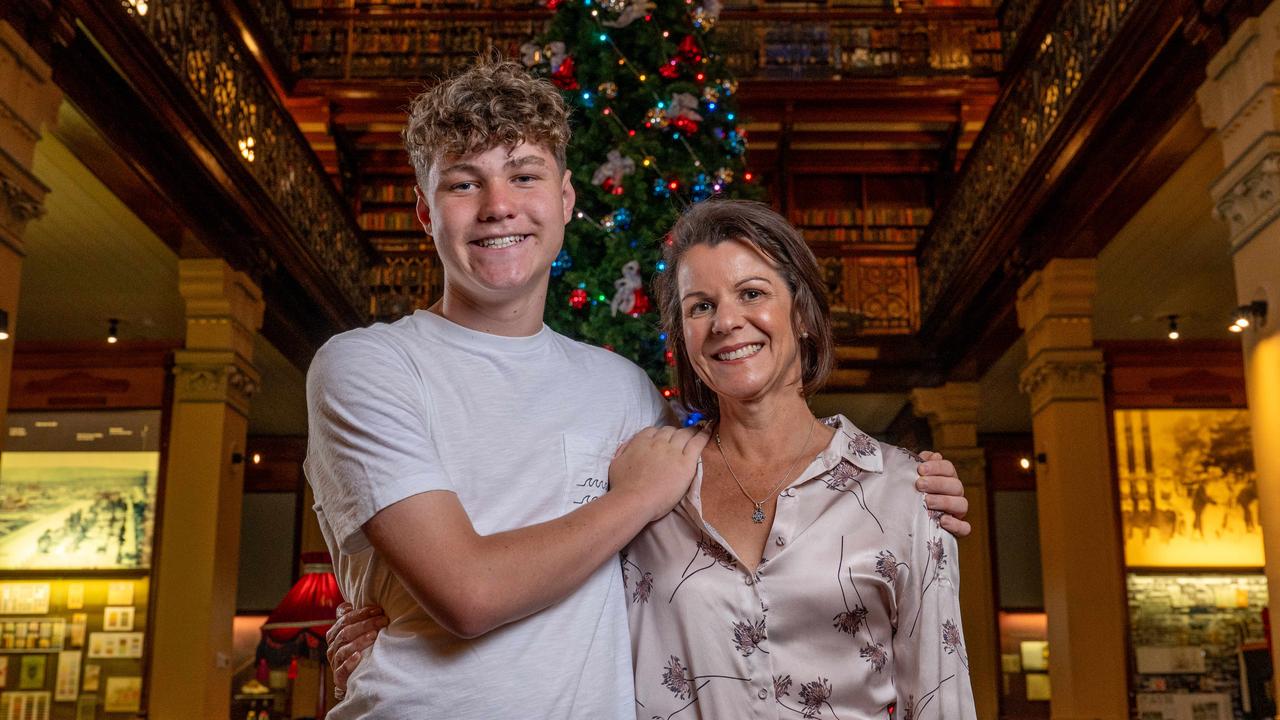 Lachy and his mum Amanda want the carols to go ahead. Picture: Naomi Jellicoe