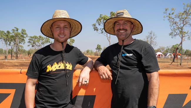 Jayden Rykers and Damian Whalan at the 2023 KTM Australian Junior Motocross Championships, Darwin, NT, Australia. Picture: Pema Tamang Pakhrin