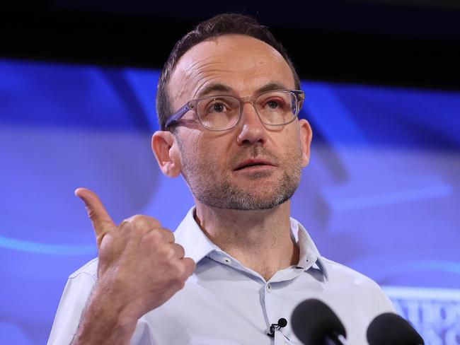 Australian Greens leader Adam Bandt at the National Press Club on Wednesday. Picture: AAP Image/Gary Ramage