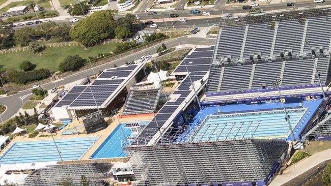 FThe Gold Coast Aquatic Centre at Southport being prepared for Commonwealth Games.