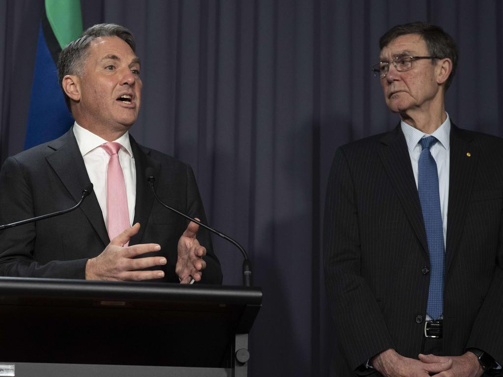 Defence Minister Richard Marles with Sir Angus Houston. Picture: Gary Ramage/ NCA NewsWire