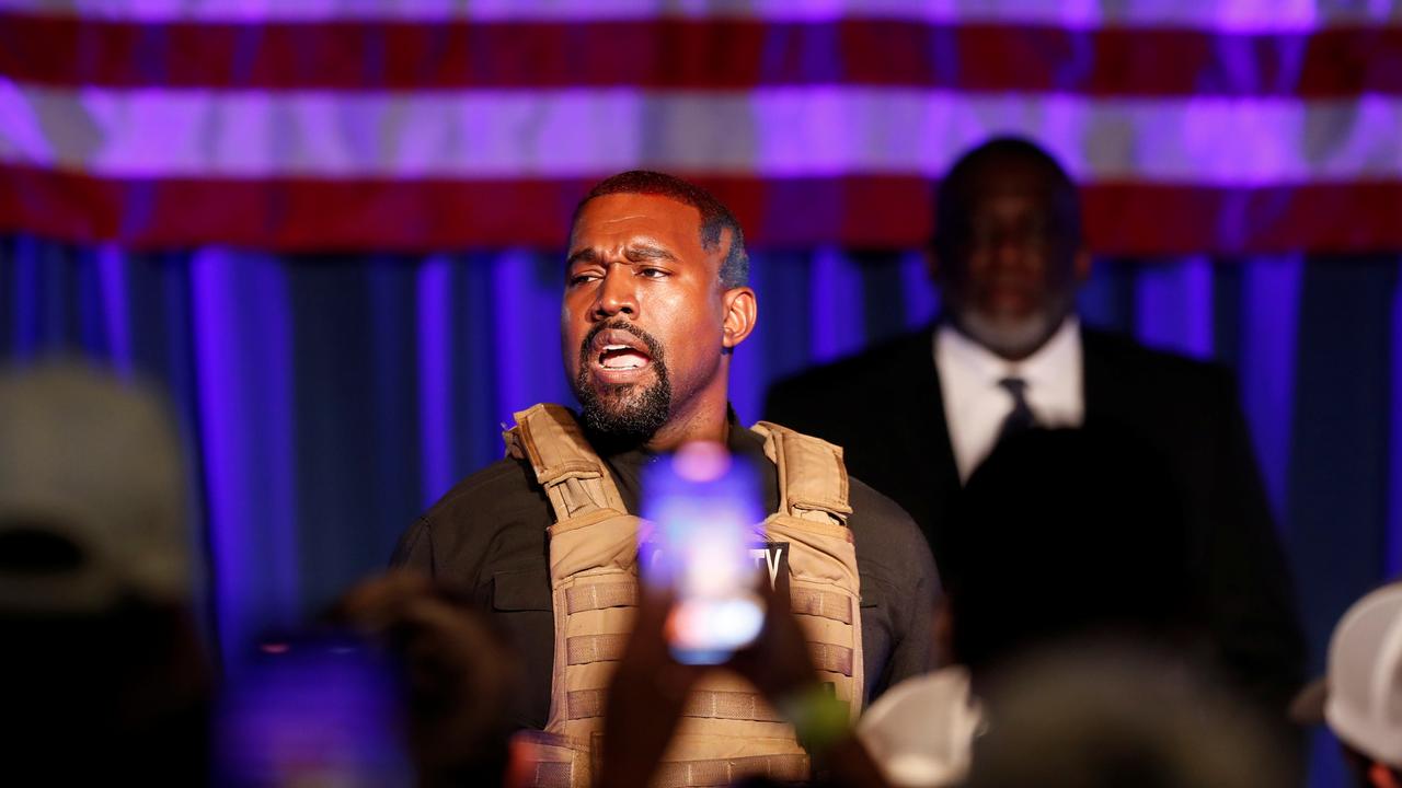 Rapper Kanye West holds his first rally in support of his presidential bid. Picture: Reuters/Randall Hill